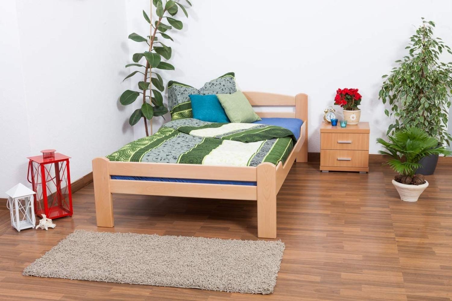 Einzelbett/GästebettEasy Premium Line K4, 120x200 cm Buche Vollholz massiv Natur Bild 1