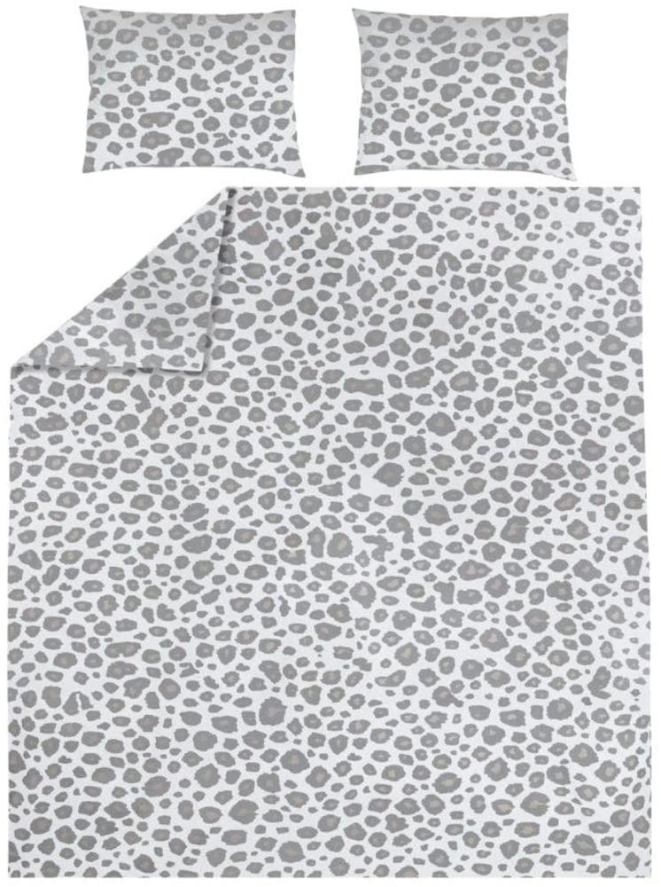 Meyco Home Panther Bettwäsche Doppelbett (Baumwolle, atmungsaktives Material, einfache Pflege, praktischer Einschlagstreifen, Maße: 200 x 200/220 cm), Neutral Bild 1