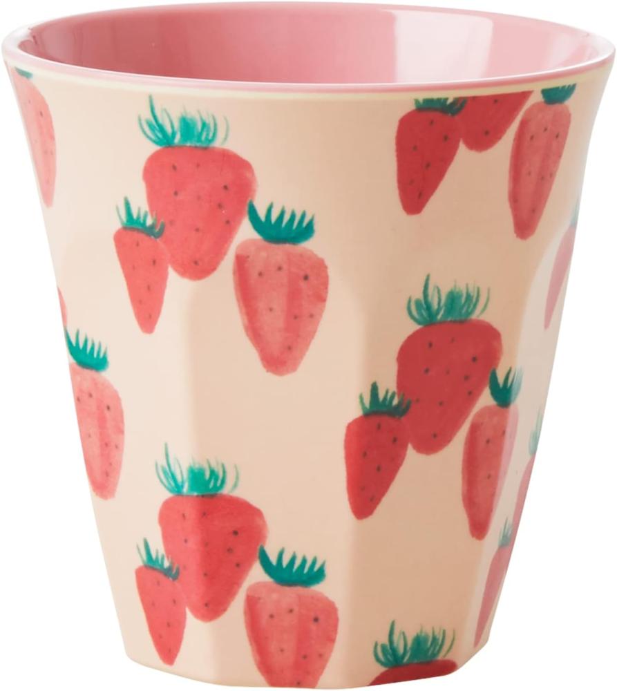 Rice Melamin Becher Strawberry Print Erdbeermuster Medium Bild 1