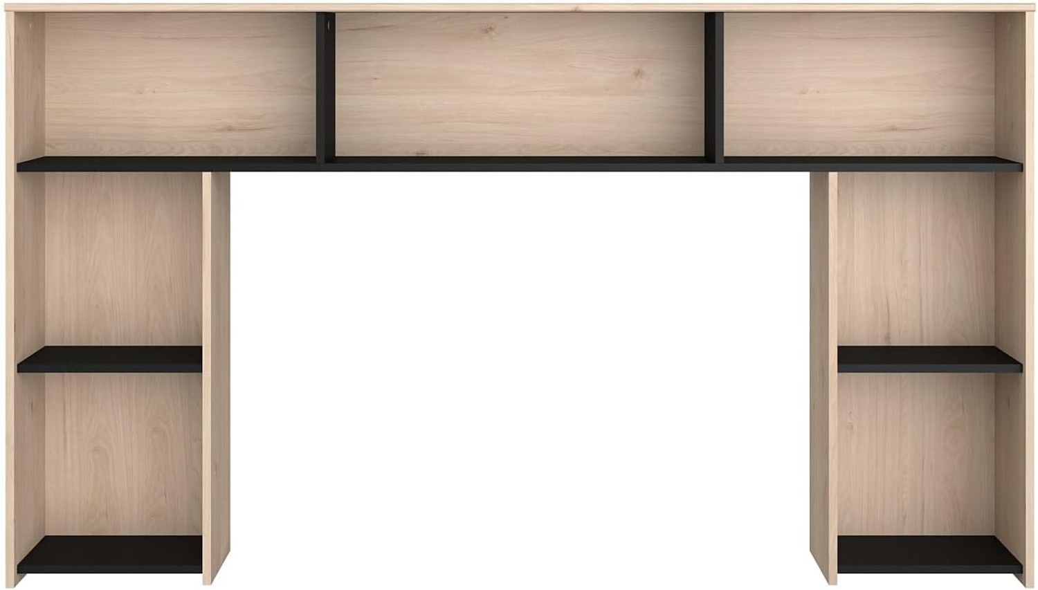 Vente-unique - Bett-Kopfteil mit Stauraum - 140 cm - Holzfarben & Schwarz - KINSELIA Bild 1