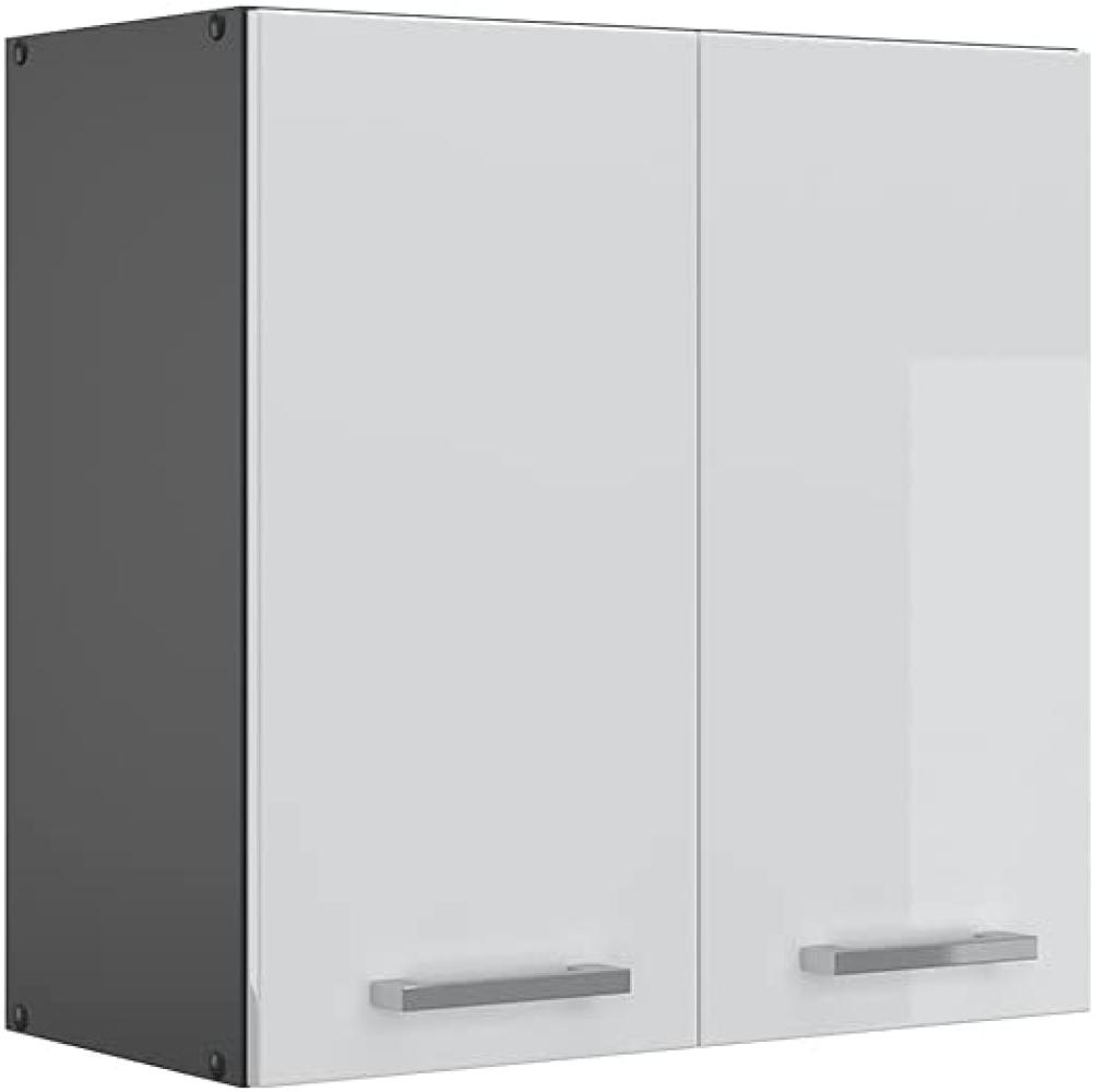 VICCO Küchenschrank R-Line Hängeschrank Unterschrank Küchenzeile Küchenunterschran Anthrazit (Weiß Hochglanz, Hängeschrank 60cm) Bild 1