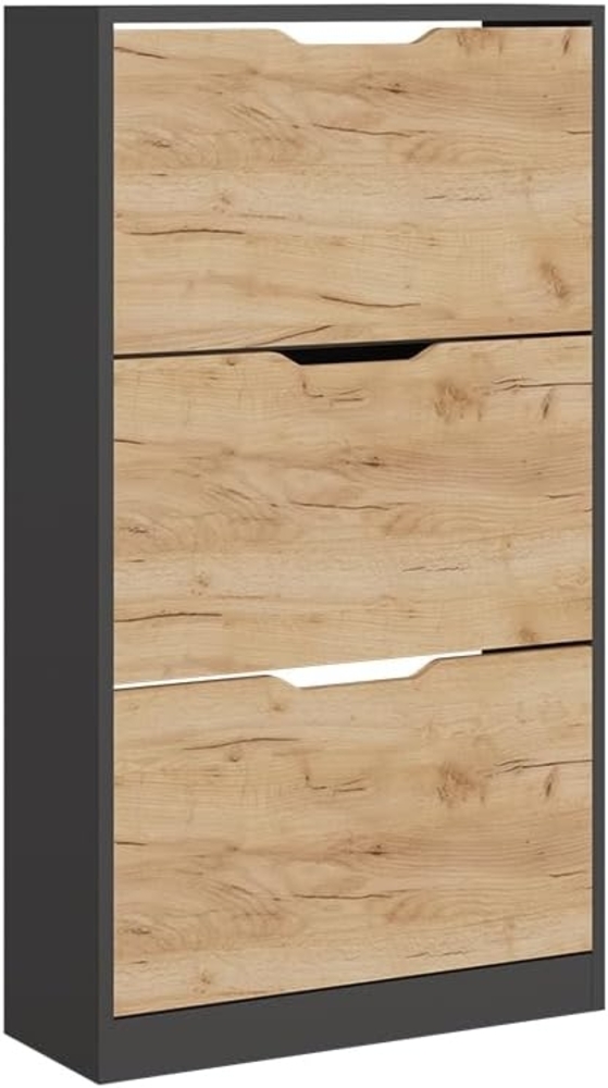 Vicco Schuhkipper Luca, Anthrazit/Goldkraft Eiche, 59 x 105 cm mit 3 Fächern Bild 1