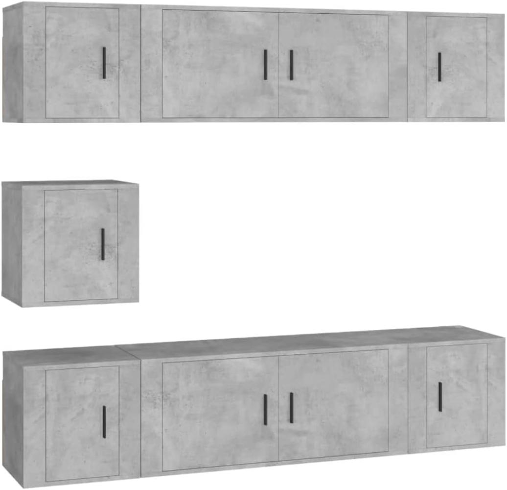 vidaXL 7-tlg. TV-Schrank-Set Betongrau Holzwerkstoff 3188666 Bild 1