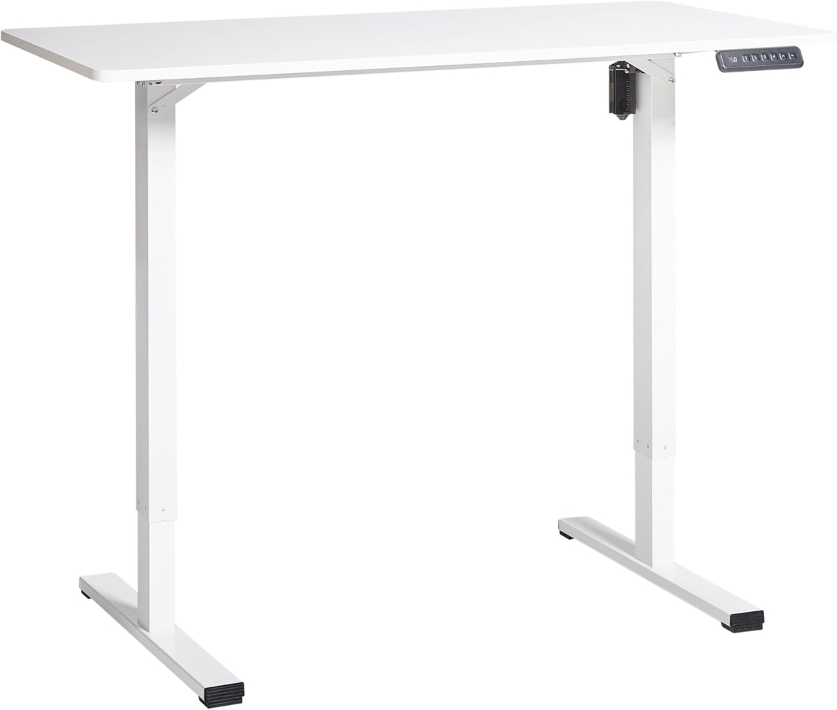 Schreibtisch elektrisch höhenverstellbar TAVARES Weiß 120 cm 60 cm Bild 1