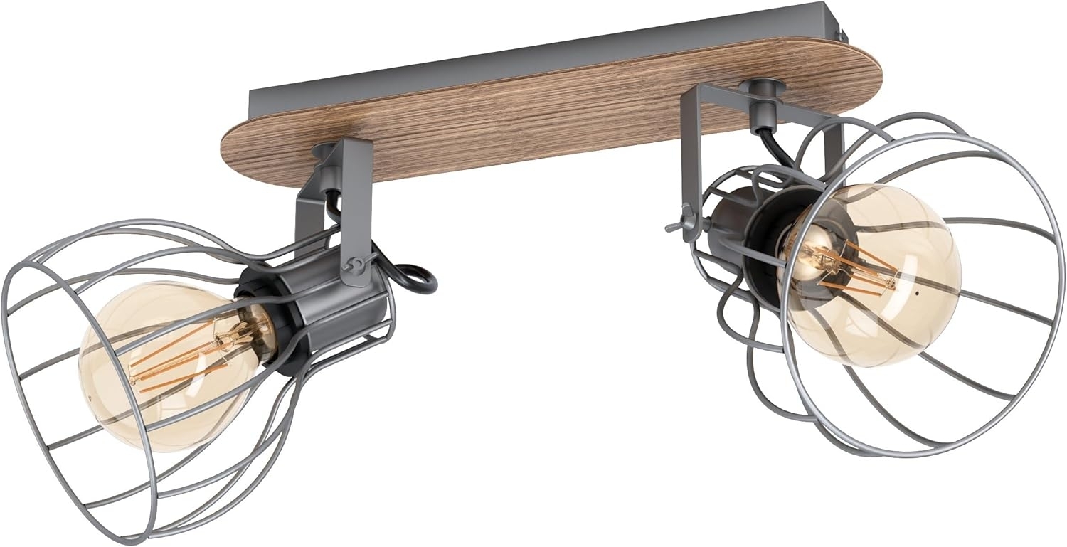 Deckenlampe, braun, Spots verstellbar, Käfig Design, L 33,5 cm Bild 1