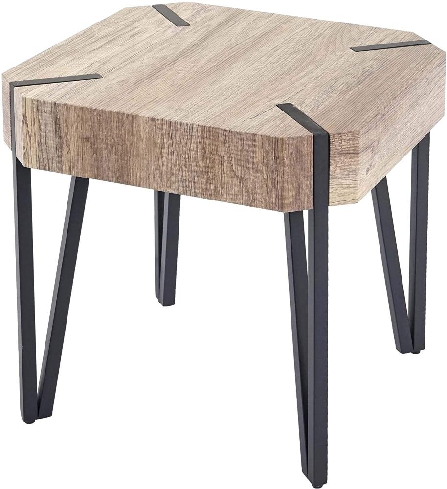 Couchtisch 'Kos T574' 52 x 50 x 50 cm, FSC-zertifiziert ~ Wildeiche, dunkle Metall-Füße Bild 1