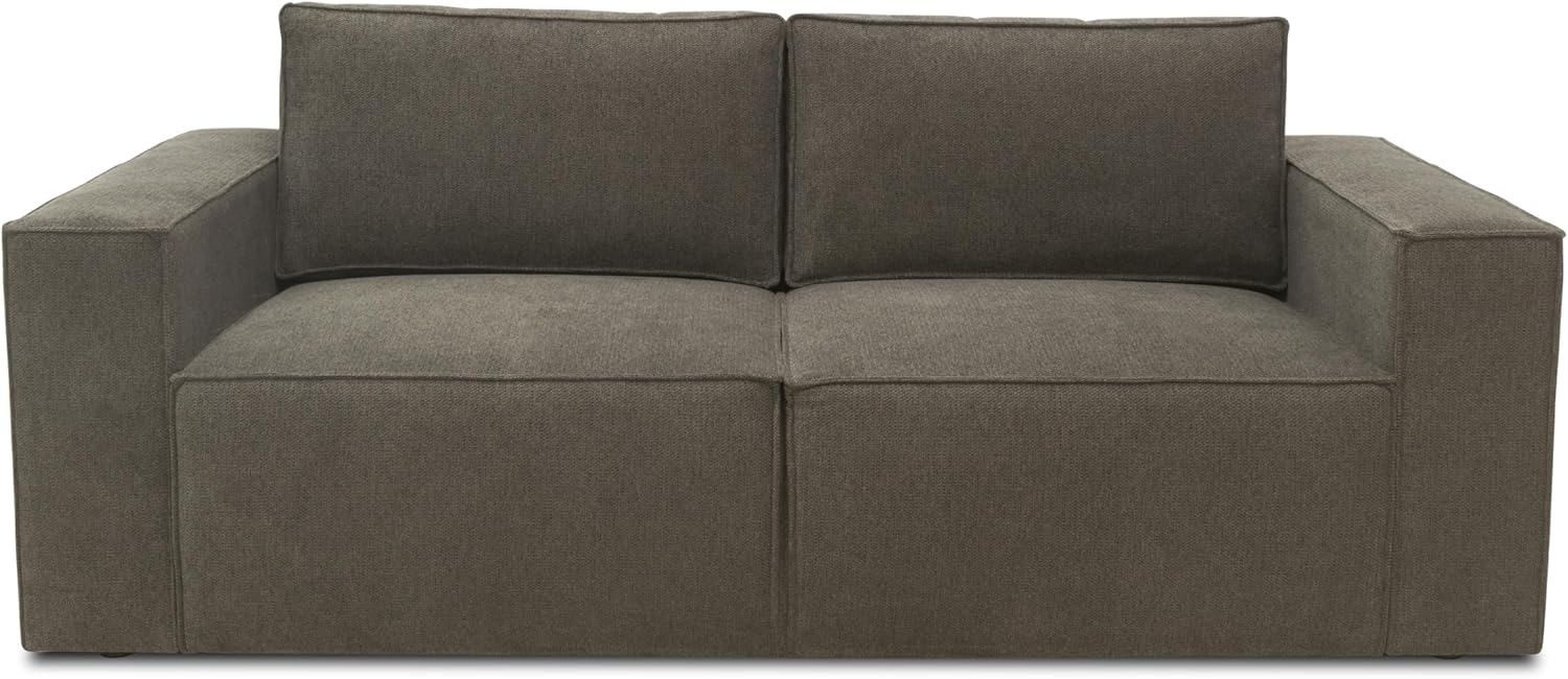 DOMO. collection Sofa Portland, 2-Sitzer Couch, modernes 2er Polstersofa, Garnitur, 210 x 93 x 84 cm (BxTxH), schlamm (grau) Bild 1