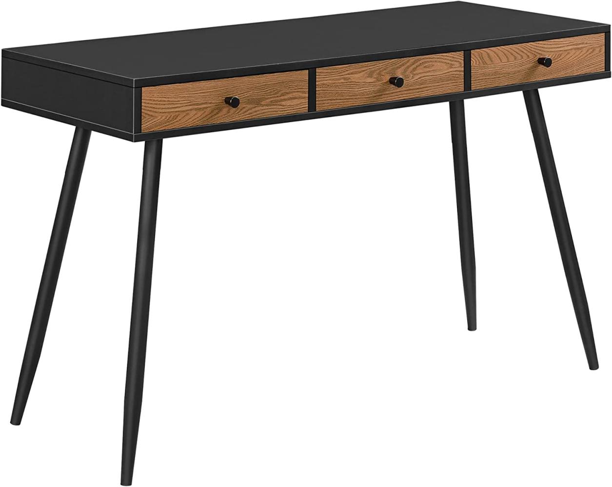 Schreibtisch Tumba 115x48x75cm Schwarz/Dunkler Holzton en. casa Bild 1