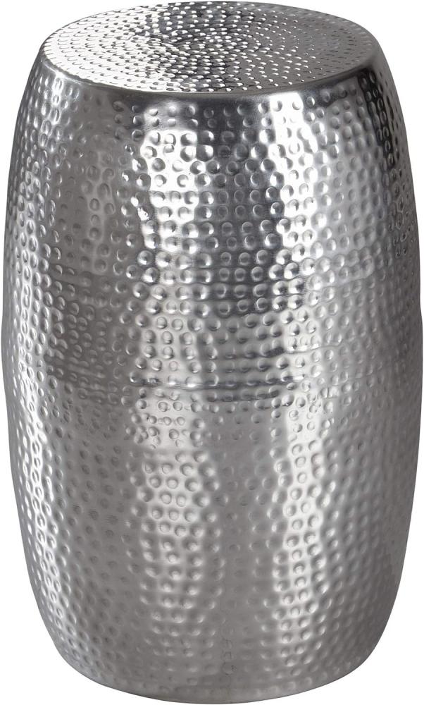 Wohnling Beistelltisch PADRO 30 x 49,5 x 30 cm Aluminium Dekotisch orientalisch rund, Silber Bild 1