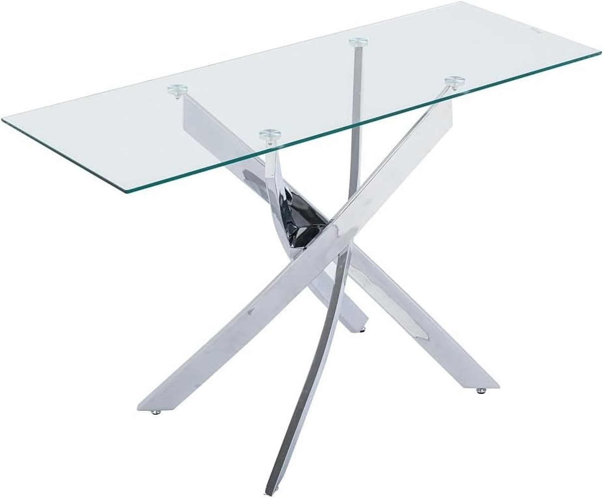 Vente-unique - Wandkonsole - Sicherheitsglas & Verchromtes Metall - Transparent - COSIMA Bild 1