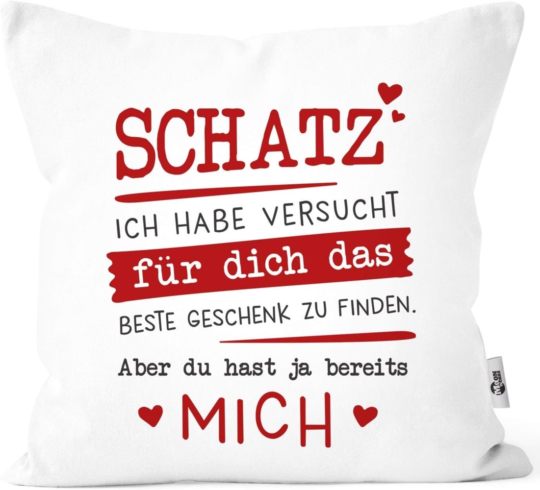 MoonWorks Dekokissen Kissenbezug Schatz ich habe versucht für dich das beste Geschenk zu finden Geschenkidee Valentinstag Liebe Moonworks® Bild 1