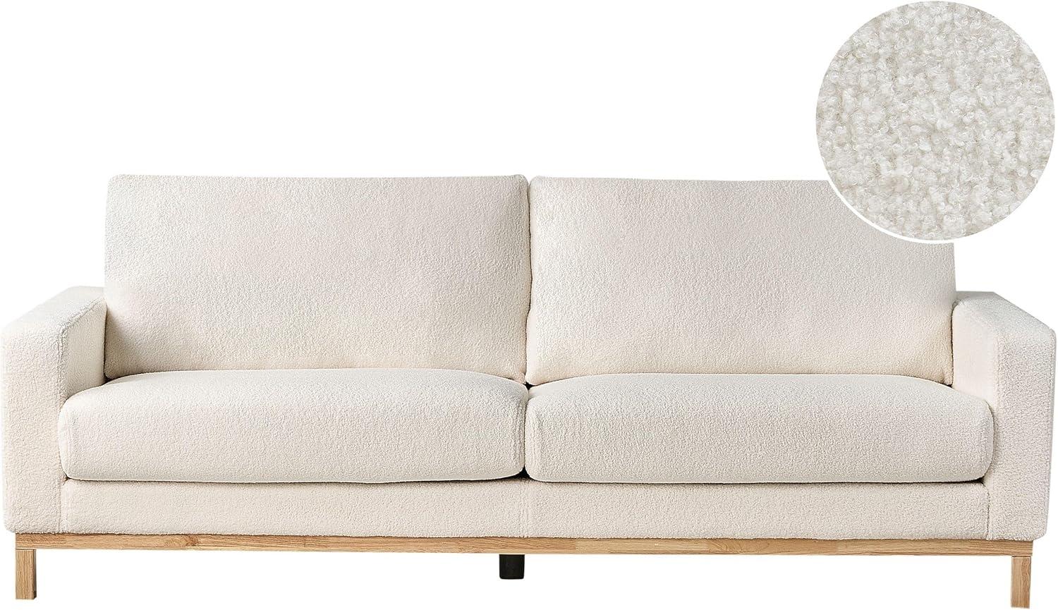 3-Sitzer Sofa Bouclé weiß hellbraun SIGGARD Bild 1