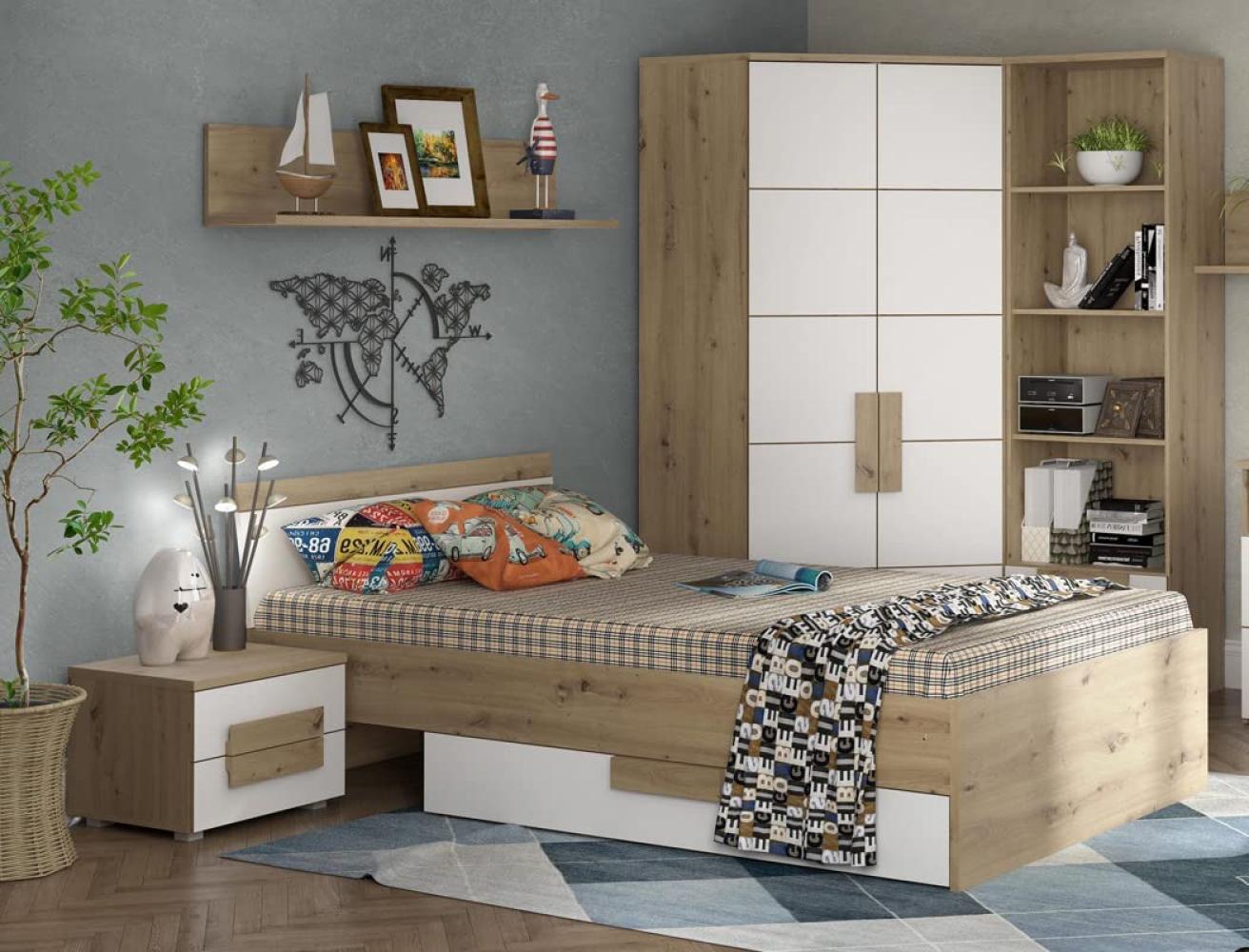 Jugendzimmer Aachen 21 weiß 5-teilig Bett Kleiderschrank Bild 1