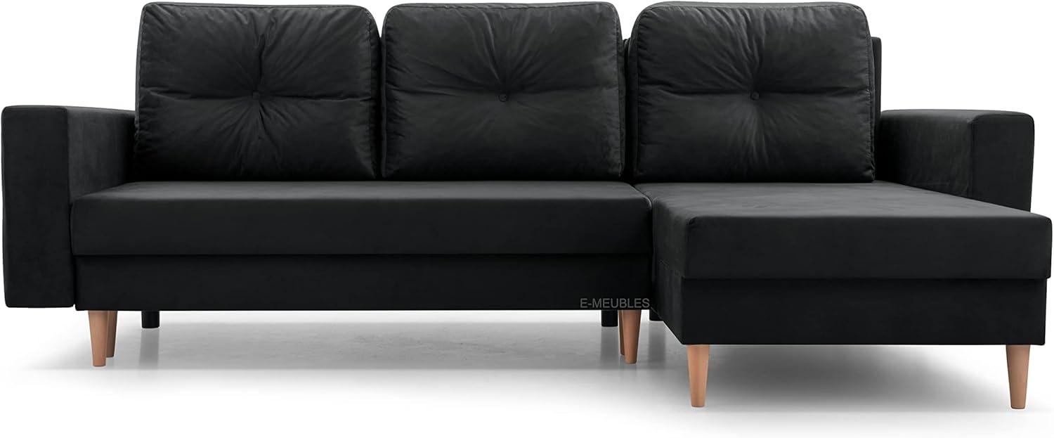 MOEBLO Ecksofa CARL, Ottomane Links als auch rechts montierbar Couch für Wohnzimmer, Schlafsofa Sofagarnitur Sofa Eckcouch L-Form Wohnlandschaft, mit Bettkasten und Schlaffunktion Bild 1