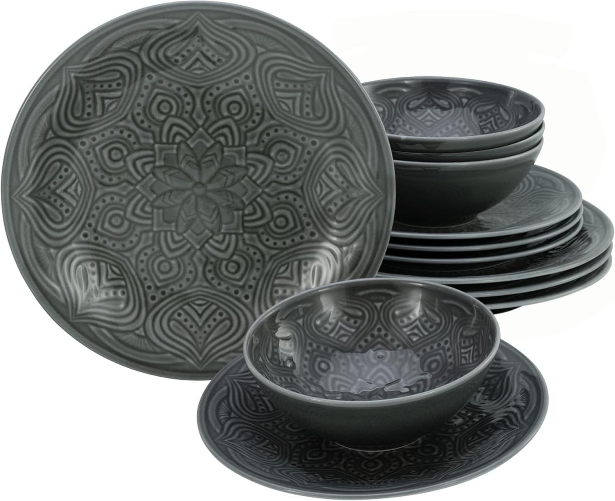 CreaTable 21626 Tafelservice Orient Mandala für 4 Personen, Porzellan (1 Set, 12-teilig) Bild 1