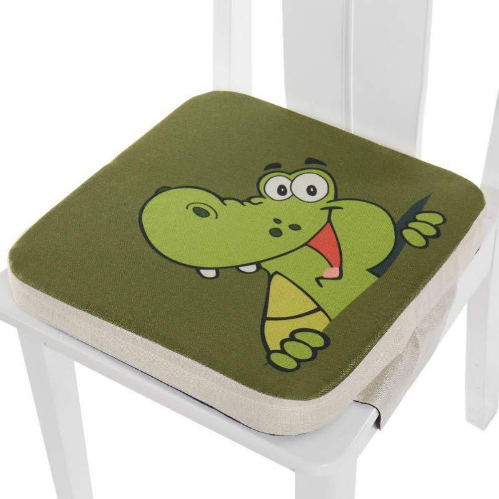 Kinder Sitzkissen Sitzerhöhung Stuhl, Enhome Baby Zerlegbar Tragbar Sitzkissen Cartoon Quadratische Kleinkinder Esszimmerstuhl ErhöHen Pad Esszimmer Boostersitze (Krokodil,40x40x5cm) Bild 1