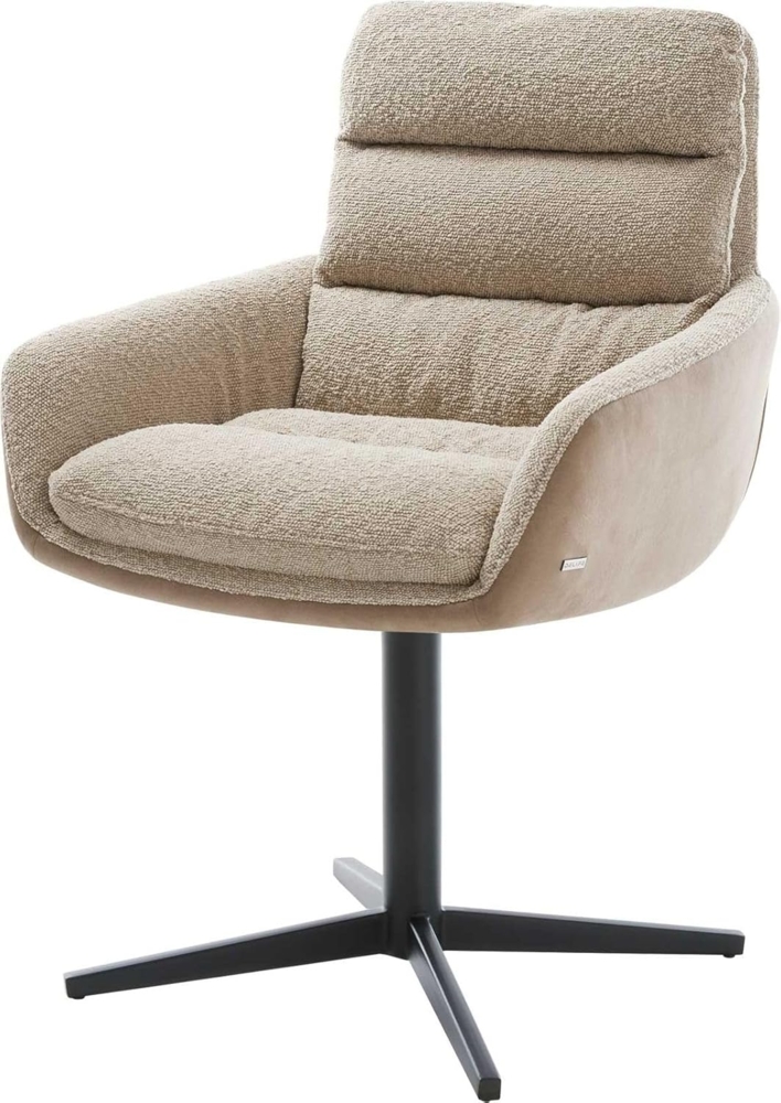 Drehstuhl Abelia-Flex mit Armlehnen Materialmix Schlamm Fußkreuz Schwarz 360° drehbar Bild 1