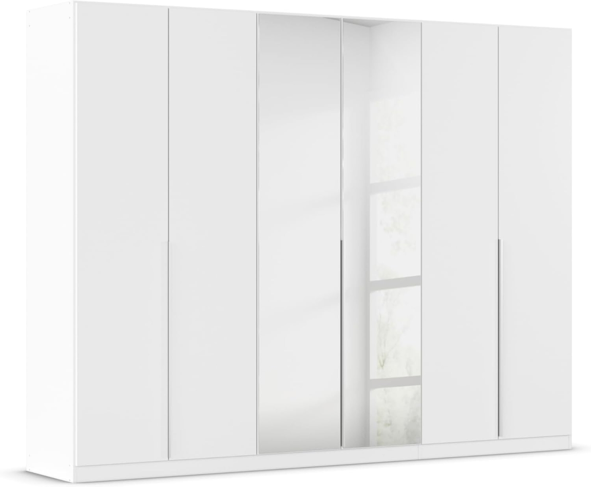 Rauch Möbel Alabama Schrank Kleiderschrank Drehtürenschrank Weiß mit Spiegel 6-türig inklusive Zubehörpaket Classic 3 Kleiderstangen, 6 Einlegeböden BxHxT 271 x 210 x 54 cm Bild 1
