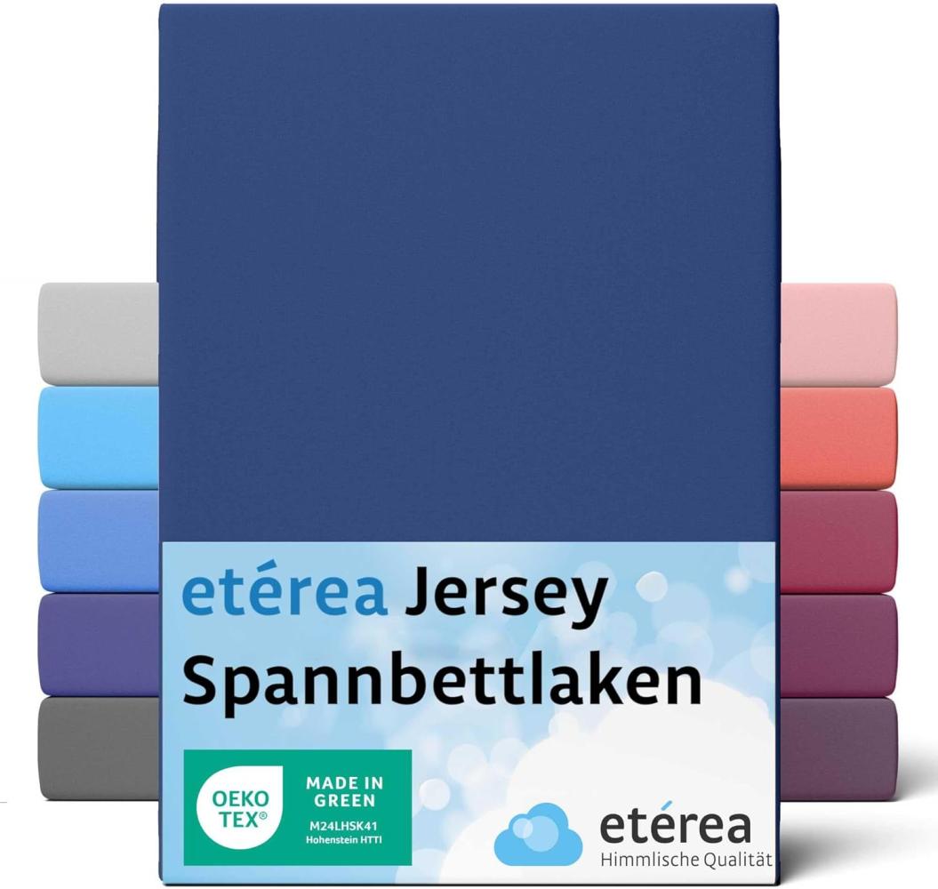 etérea Comfort Jersey Spannbettlaken Marine 180x200 cm - 200x200 cm Bild 1