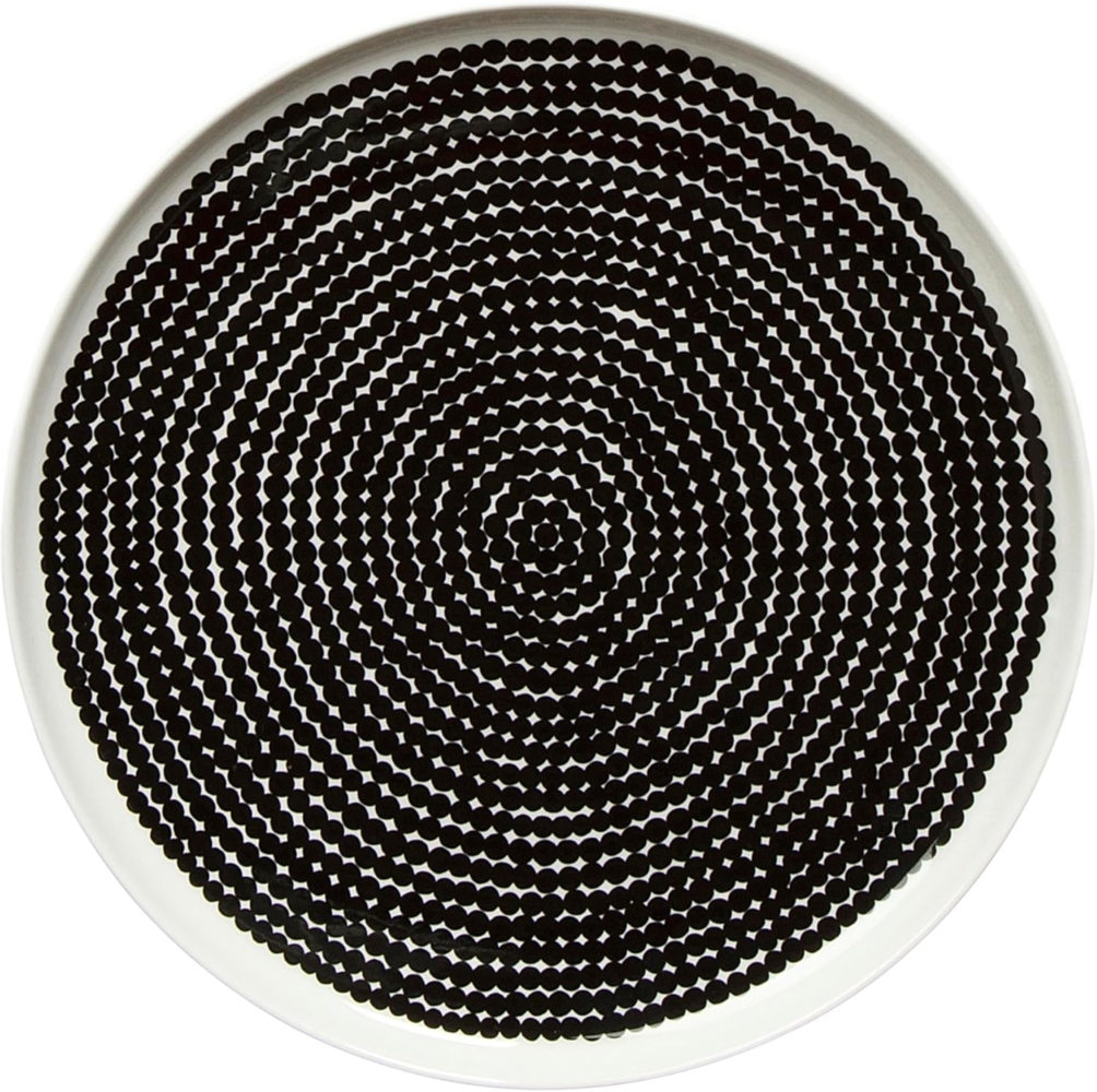 Marimekko - Oiva/Räsymatto Teller - Weiß/Schwarz - Ø25 cm Bild 1