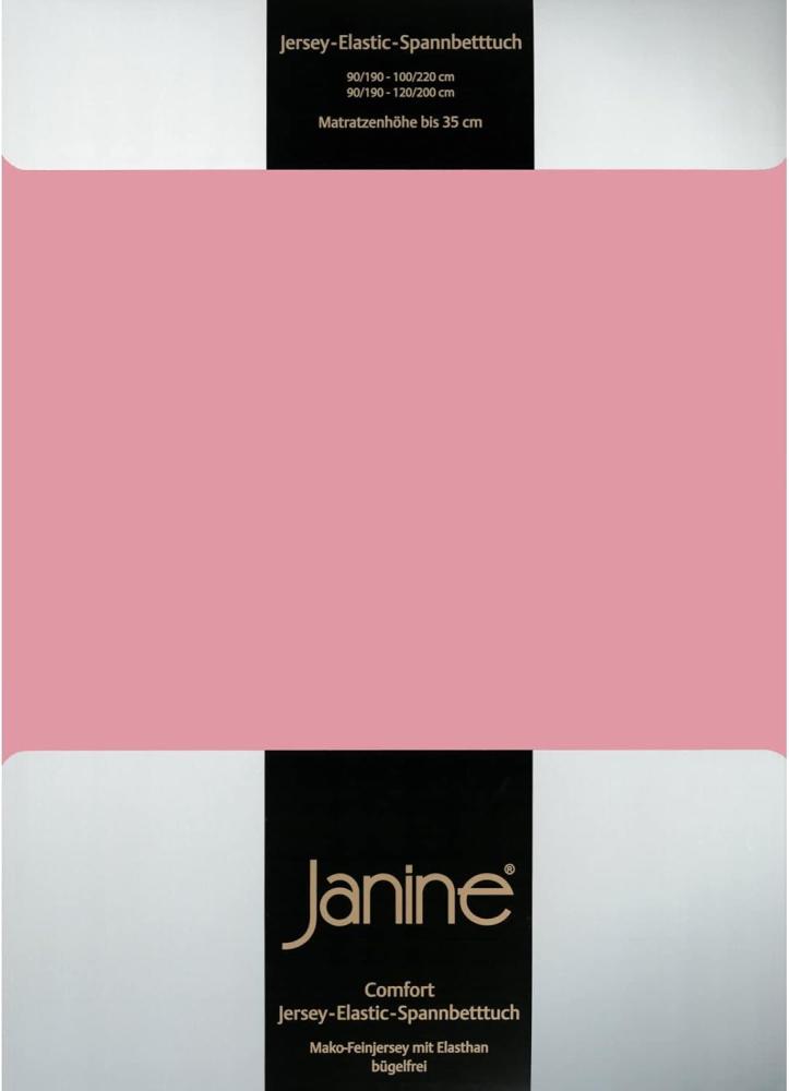 Janine Spannbetttuch Comfort - Elastic-Jersey, Mako-Feinjersey, Bettlaken Rosa 150x200cm Bild 1