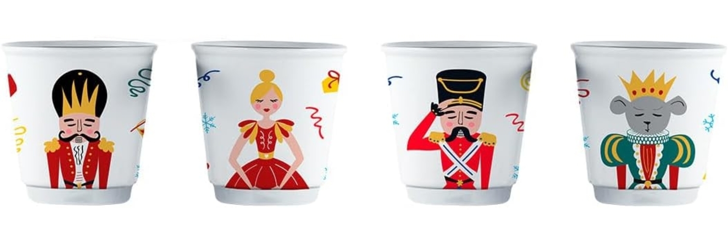 Espressobecher Mokkatasse Espressotasse Set 4tlg Bialetti Nussknacker NSN2023001 Bild 1