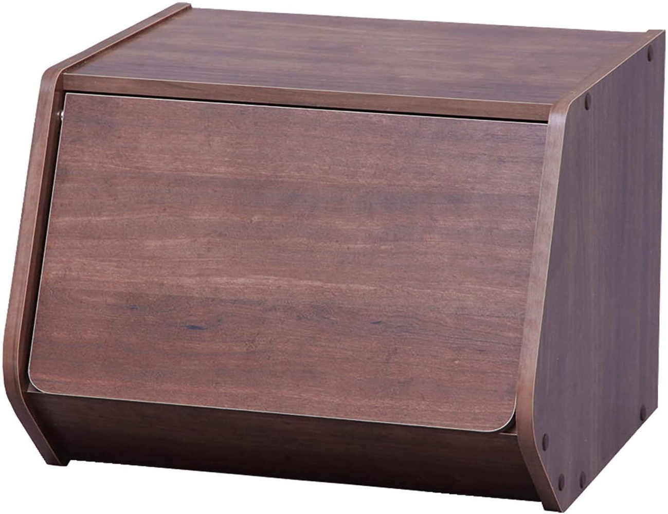 Iris Ohyama, Regal, AufbewahrungsBoxen aus Holz, Beistellmöbel, 1 Klapptür, Vielseitig, Stapelbar, Büro, Schlafzimmer, Wohnzimmer - Stack Box STB-400D - Braun Bild 1