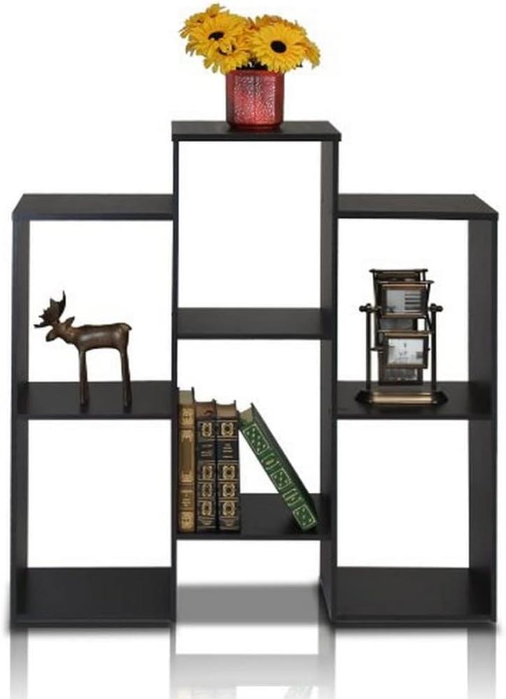 Furinno Bücherregal mit 6 Fächern, Holz, schwarz, 29. 97 x 29. 97 x 90. 68 cm Bild 1