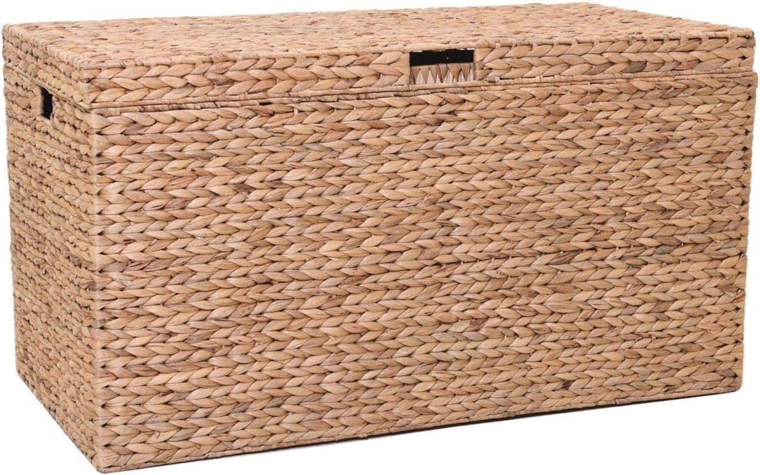 VIVANNO Wäschetruhe Wasserhyazinthe BIG Rechteckig, Natur Geflochten 90x45x50 cm Bild 1