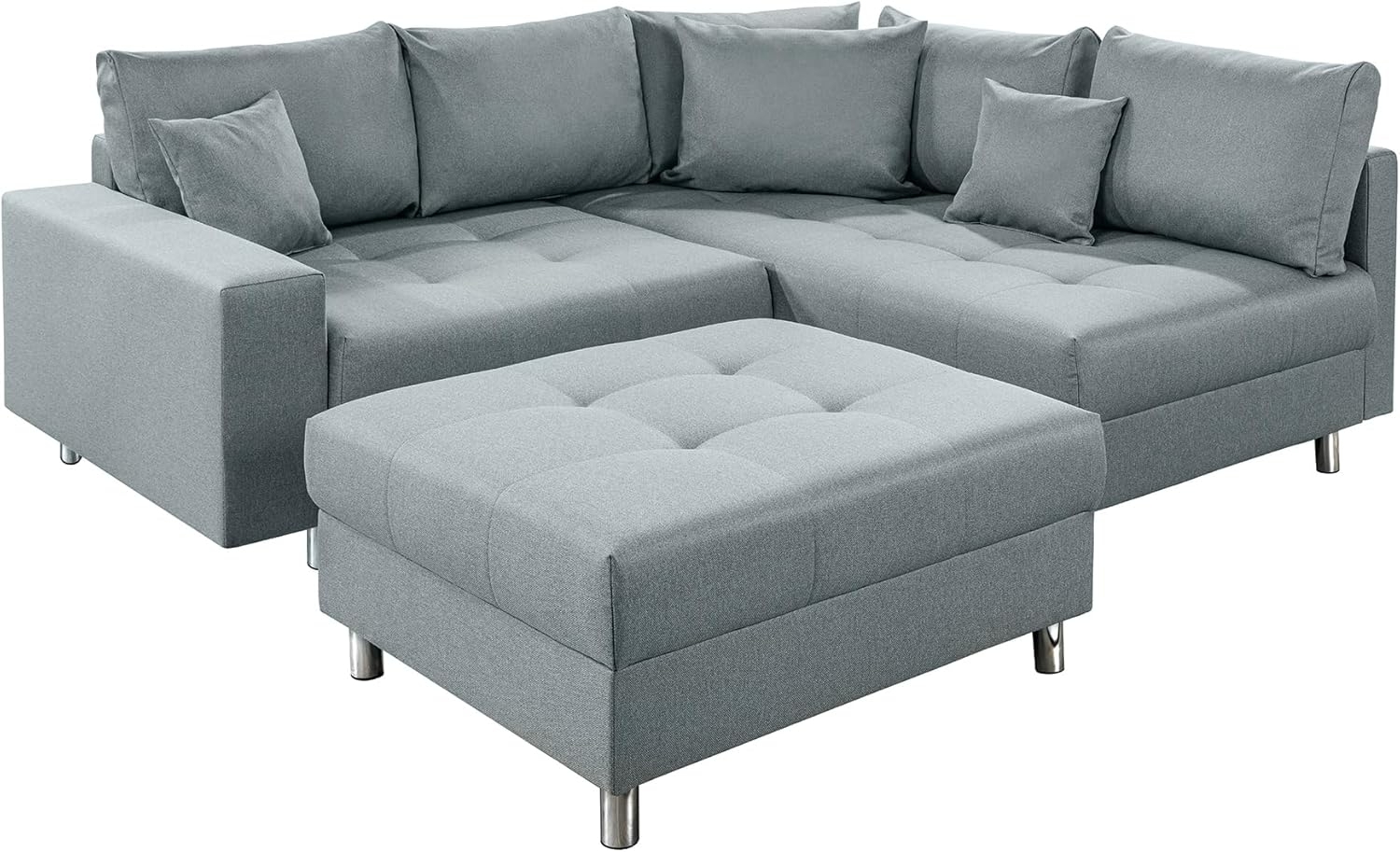 riess-ambiente Ecksofa KENT 220cm aqua, Set 2 Teile, Wohnzimmer · Couch · Stoff-Bezug · Federkern · inkl. Hocker · Design Bild 1