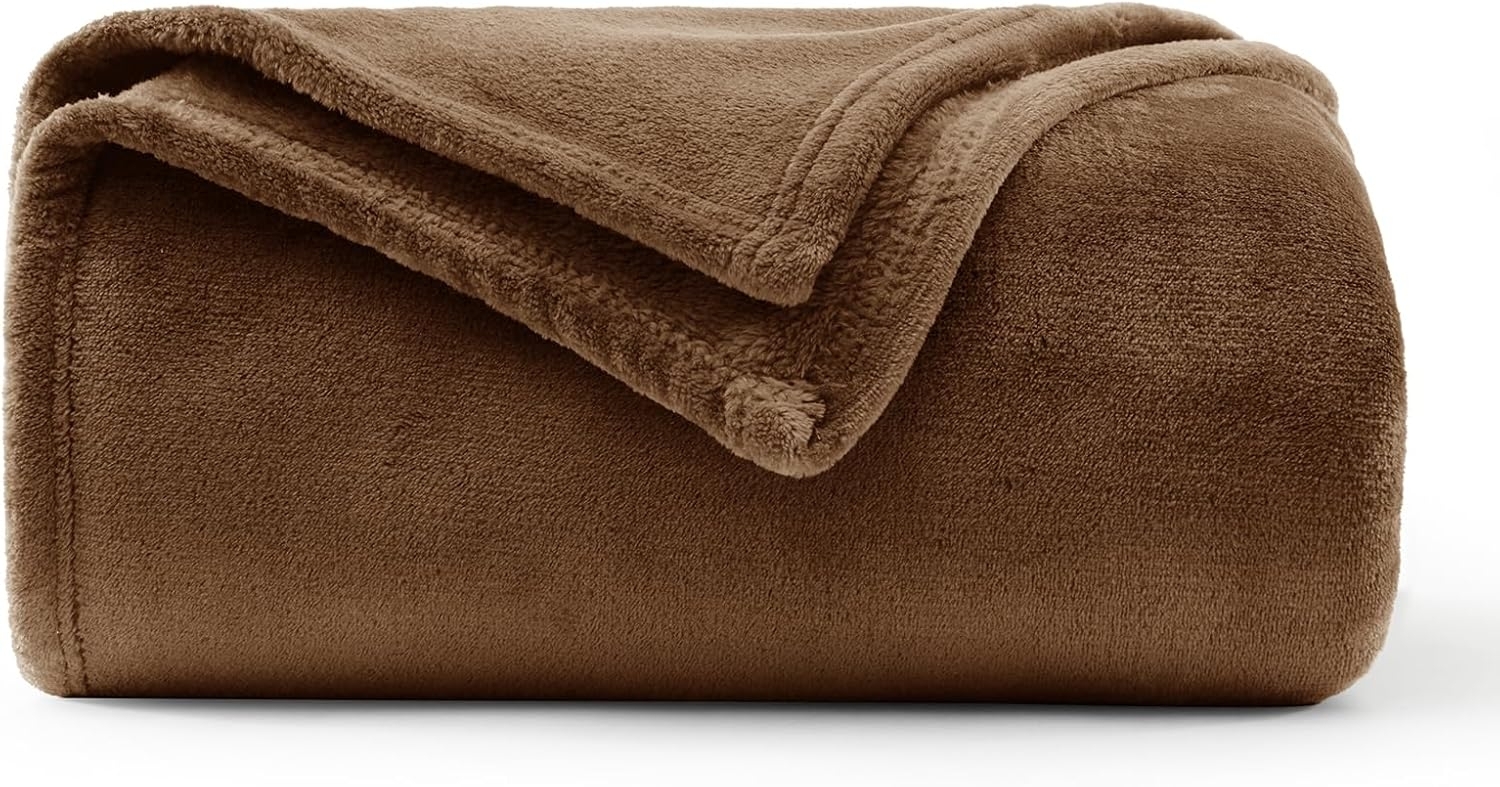 WAVVE Kuscheldecke Flauschig Decke Fleecedecke - Sofadecke 150x200 cm Warm Wohndecke Couchdecke, Braun Decke Weich Sofaüberwurf XL Bild 1