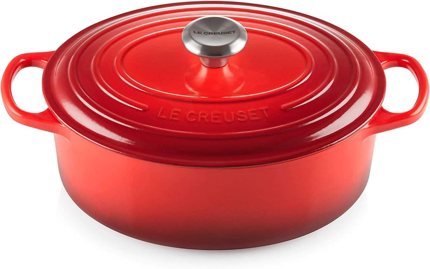 Le Creuset Bräter 'Signature' , Gusseisen , Oval, für alle Herdarten und Induktion geeignet, Kirschrot, 35,0 cm Bild 1