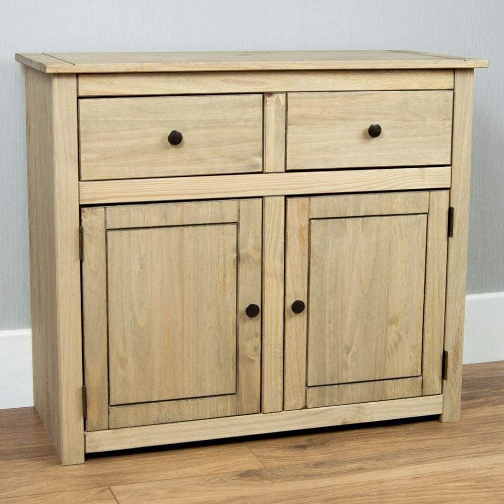 Vida Designs Panama Sideboard, 2 Türen, 2 Schubladen natürliches Wachs Möbel massivem Eichenholz Bild 1