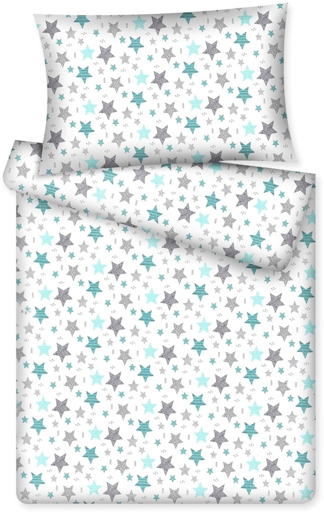 KiGATEX Kinderbettwäsche Stars Vario, 100% Baumwolle, 40x60 cm/100x135 cm Bild 1