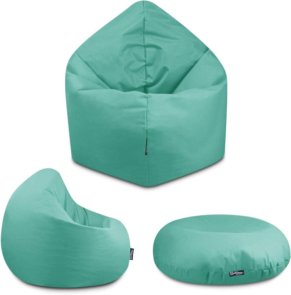 BuBiBag - 2in1 Sitzsack Bodenkissen - Outdoor Sitzsäcke Indoor Beanbag, Pacific, Ø 125,0 cm Bild 1