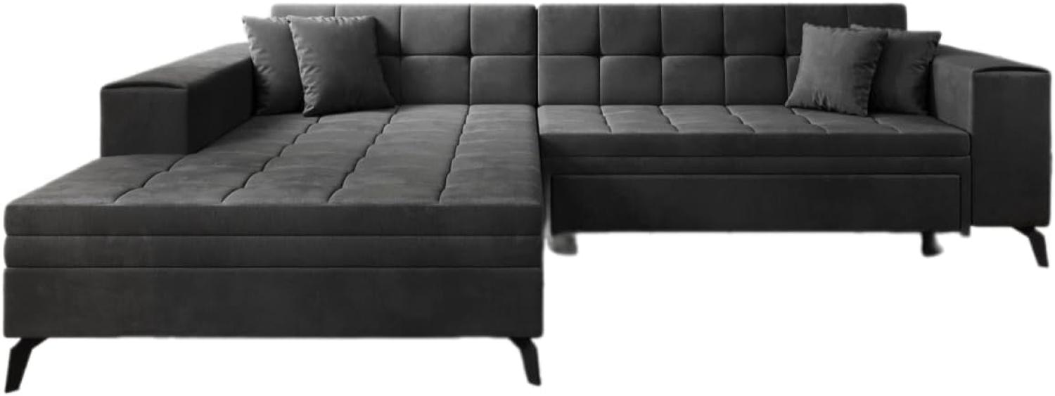 Designer Sofa Frida mit Schlaffunktion Samt Anthrazit Links Bild 1