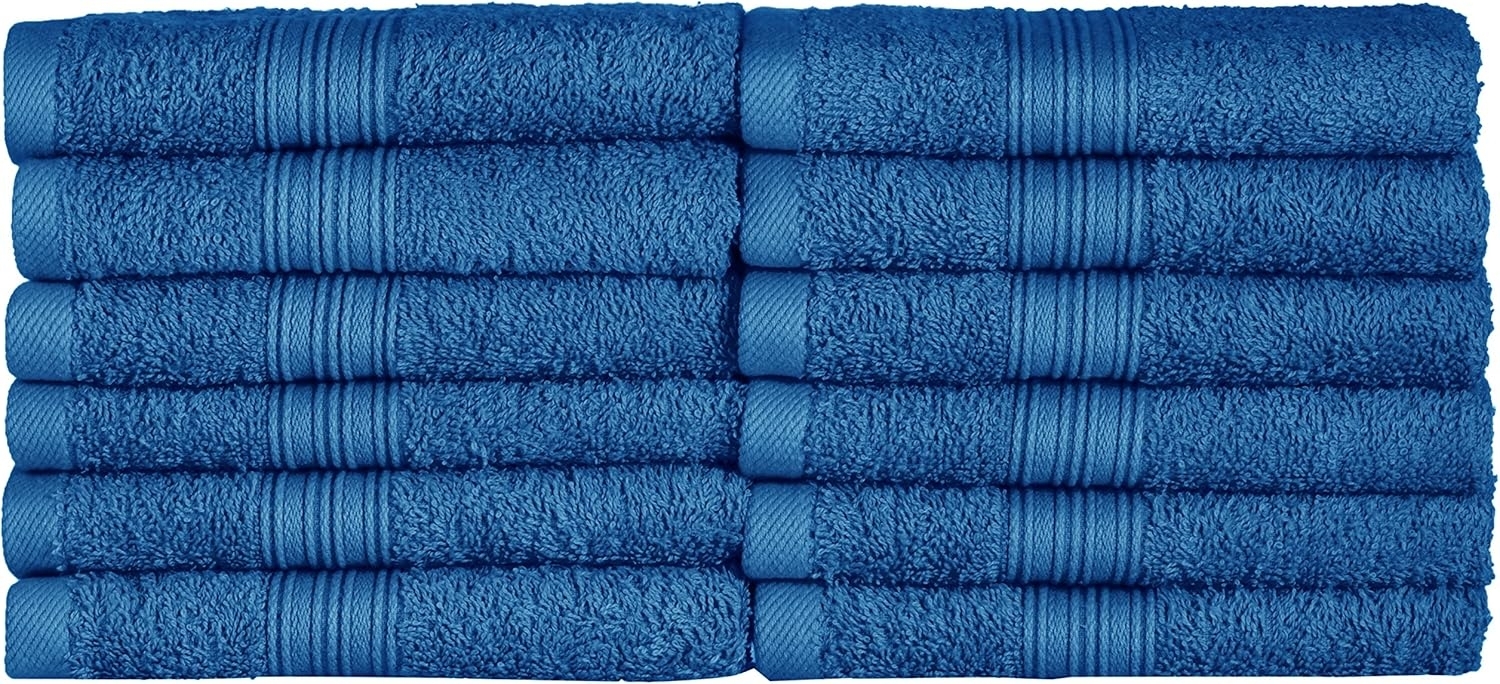 NatureMark 12er Pack Gästetücher Premium Qualität 30x50 cm GÄSTEHANDTUCH Frottiertuch-Set 100% Baumwolle Farbe: Royal Blau Bild 1