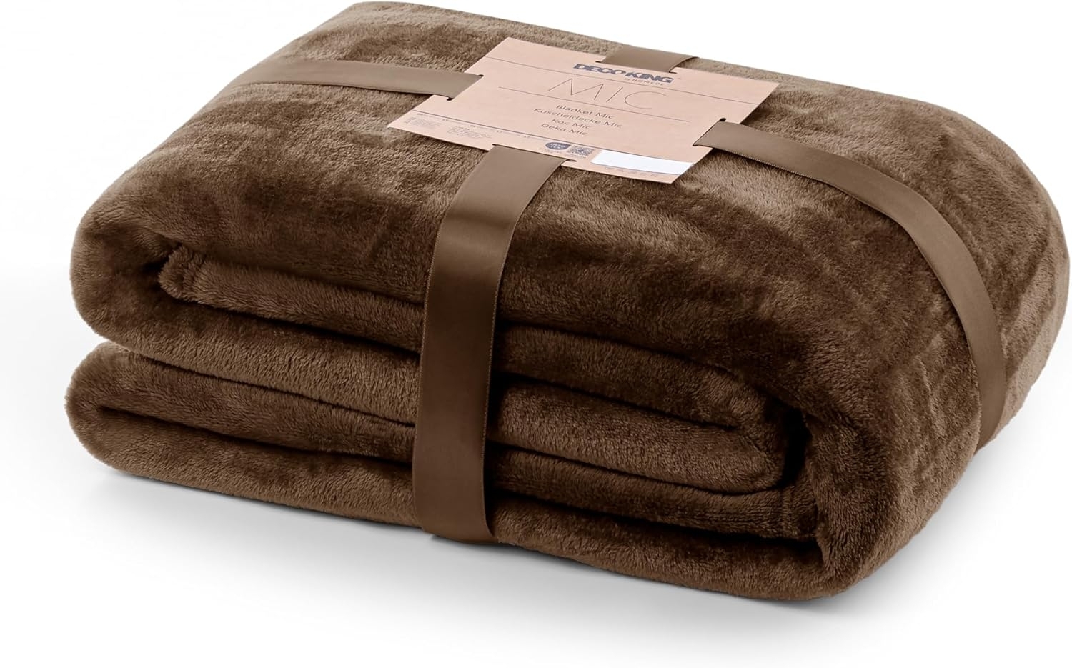 DecoKing Kuscheldecke 200x220 cm braun Decke Microfaser Tagesdecke Fleece weich sanft kuschelig Schoko Brown Chocolate Mic Bild 1