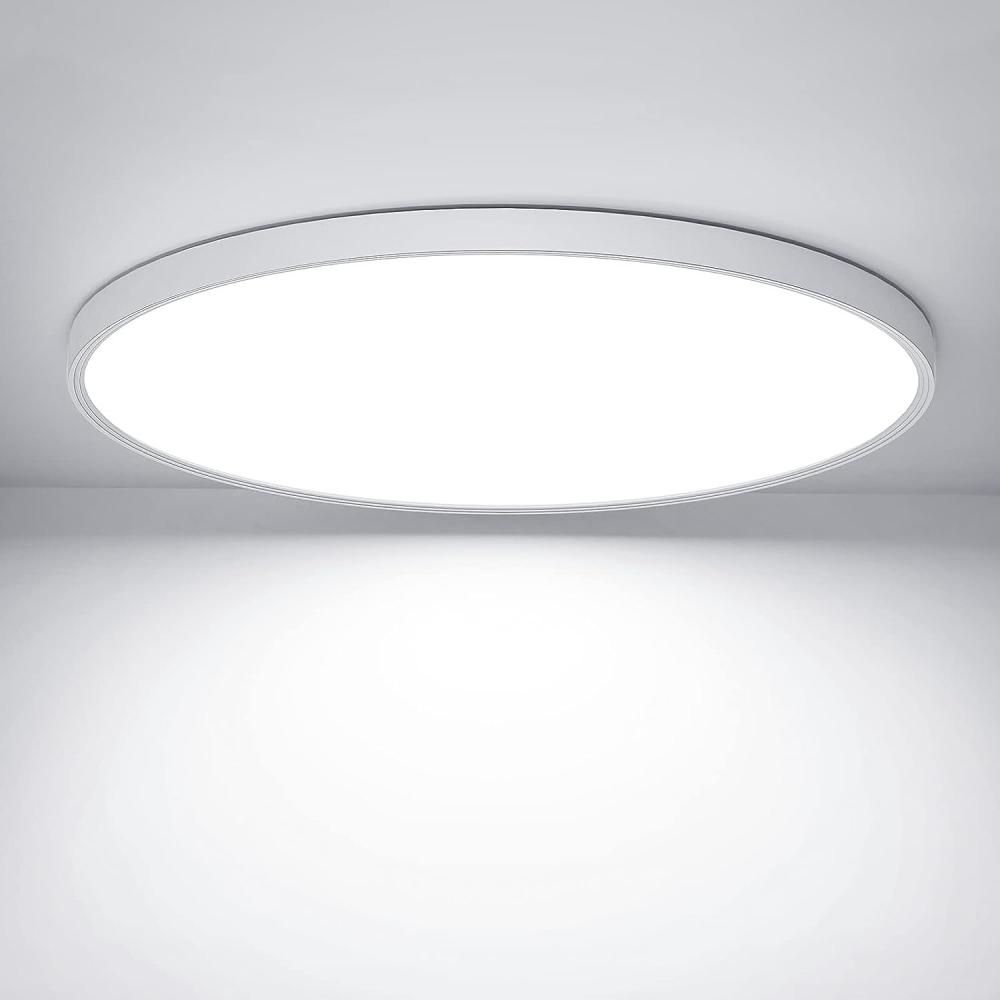 OUILA LED Deckenleuchte Flach Rund - Ø30CM Deckenlampe LED 24W 6500K 2600LM IP44 Wasserdichte Badezimmer lampe, Küchenlampe Deckenleuchte Kaltweiß für Küche Bad Schlafzimmer Flur Keller Bild 1