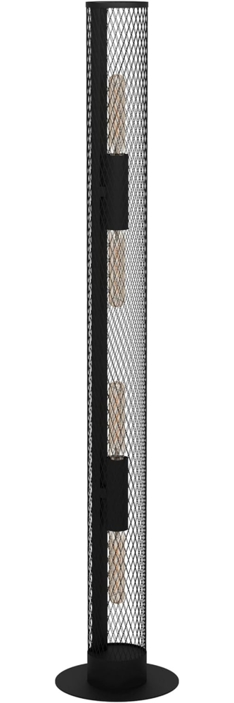 Eglo 43537 Stehleuchte REDCLIFFE Stahl schwarz E27 4X40W H:135,5cm Ø:12cm mit Fußtrittschalter Bild 1