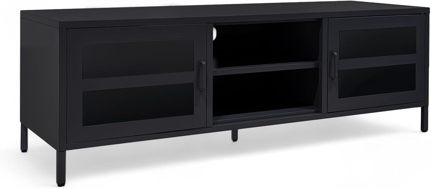 Metall Sideboard TV Regal Manchaster 150cm x 45cm x 50cm schwarz Bild 1