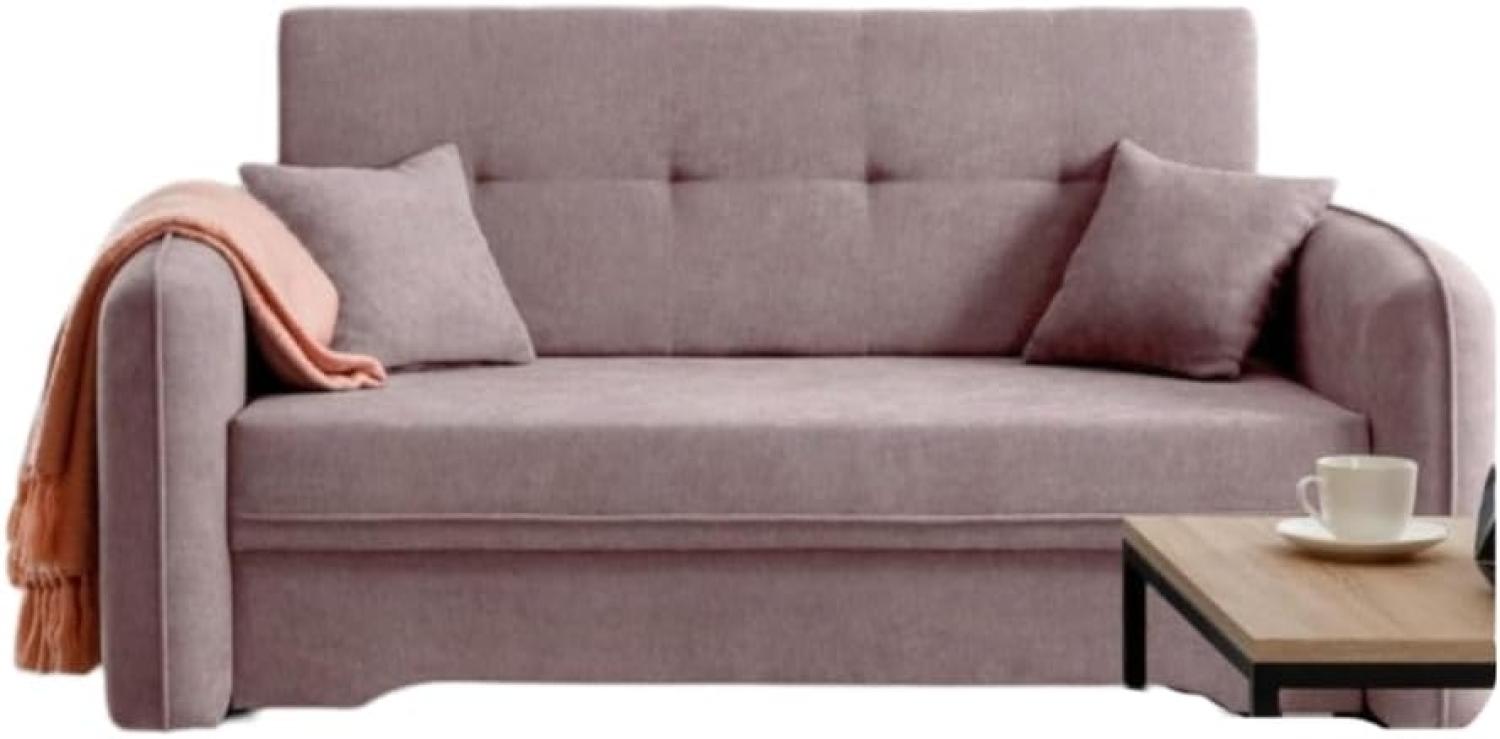 Designer Sofa Elayn mit Schlaffunktion Rosé Bild 1