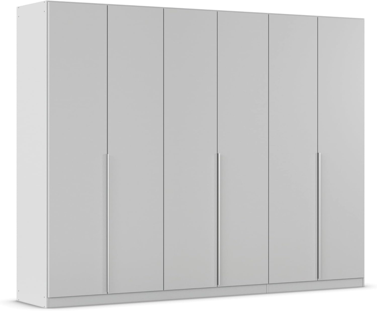 Rauch Möbel Alabama Drehtürenschrank Schrank Kleiderschrank Seidengrau, 6-türig, Inklusive Zubehörpaket Premium, 3 Kleiderstangen, 6 Einlegeböden, 3 Schubkästen, BxHxT 271 x 210 x 54 cm Bild 1
