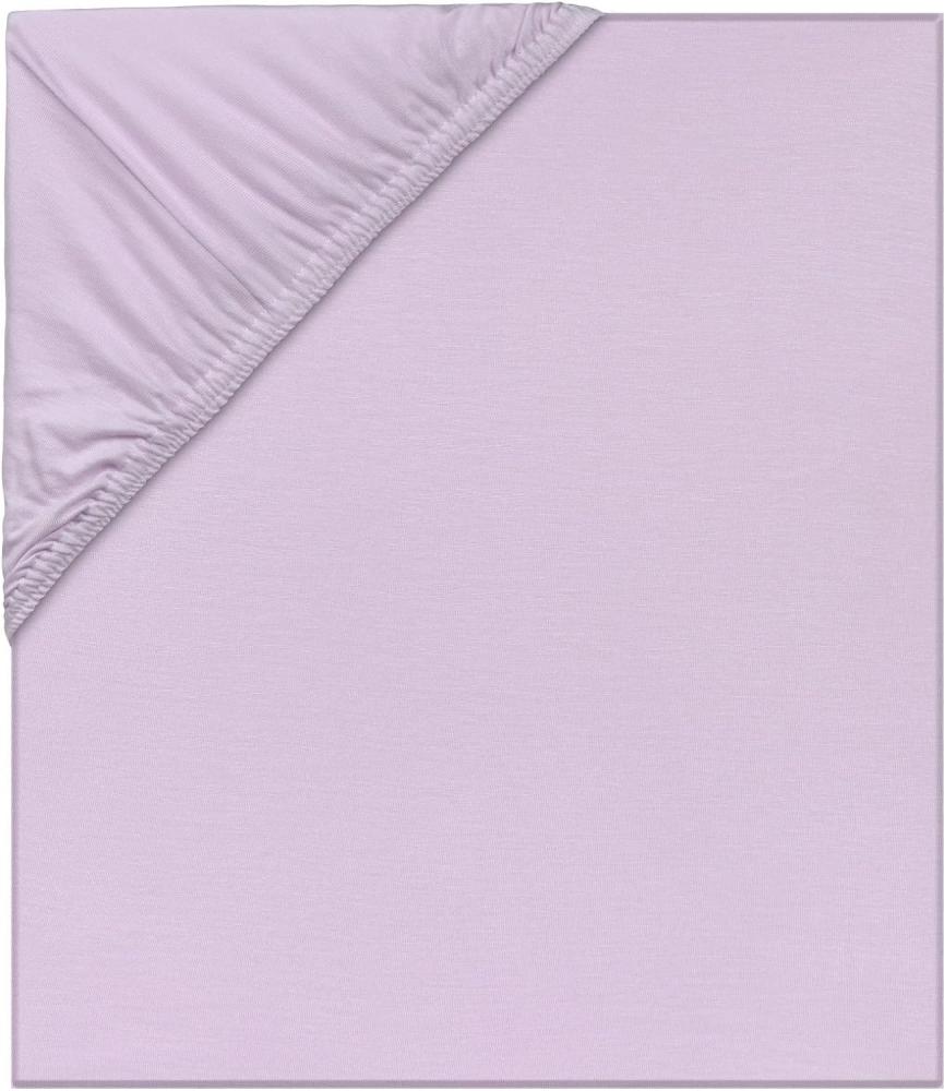 LÄSSIG Kinder Spannbettlaken für Kinderbett aus Single Jersey mit Tencel™ Lyocell mit Gummizug/Fitted Sheet Lavender Bild 1