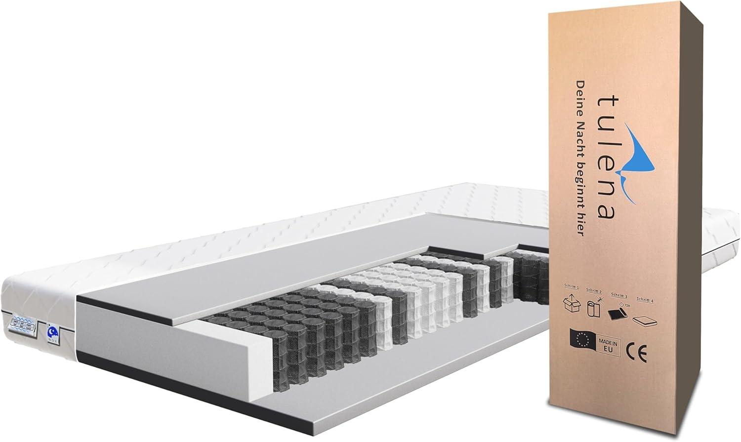 NOX Taschenfederkern Matratze 140x200 Ferderkernmatratze H1 + H2 Basic 17cm hoch| Probeschlafen | Rollmatratze Wendematratze Bild 1