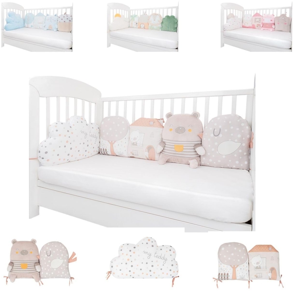 Kikkaboo Babykissen-Set 5-tlg. Plüsch Jersey Einzelkissen Maße 35 x 30 x 7 cm beige Bild 1