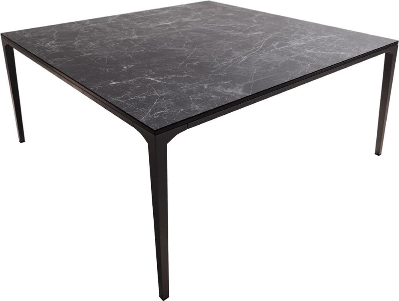 Couchtisch Levente 85x85 cm Keramik Laminam®Nero Greco Anthrazit Gestell Metall Schwarz Bild 1