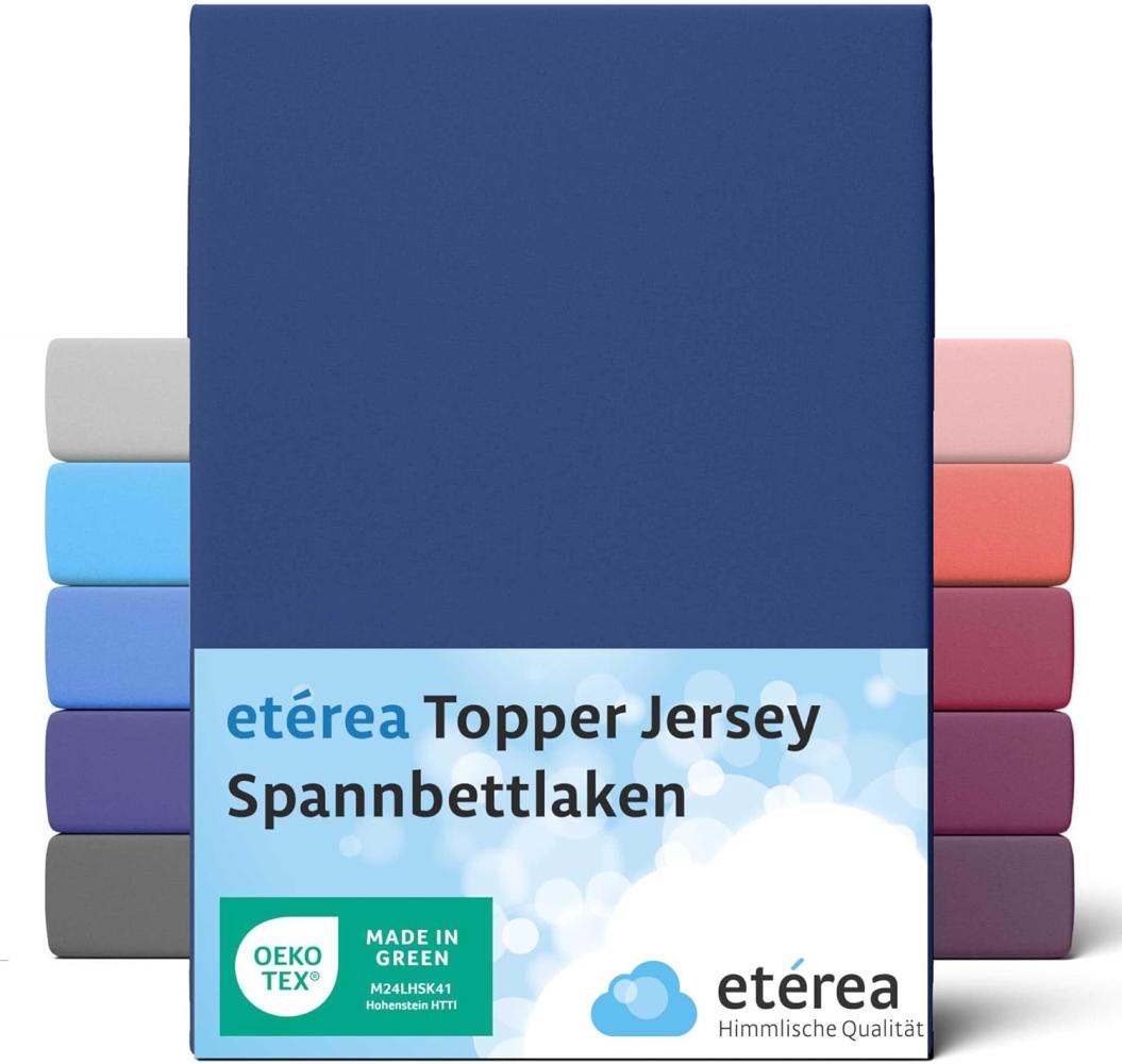 etérea Jersey Topper Spannbettlaken Spannbetttuch Marine 180x200 - 200x200 cm Bild 1