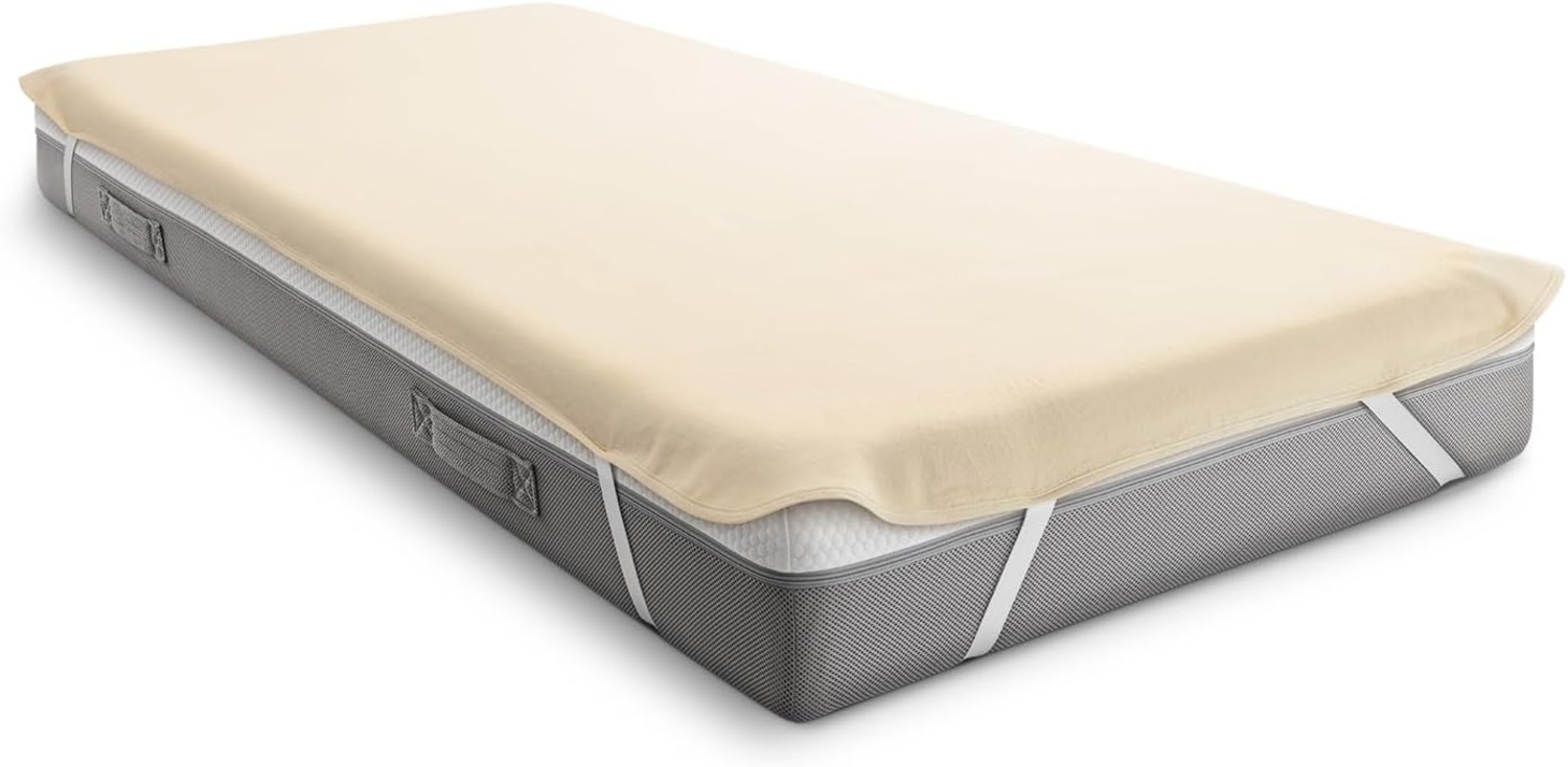 Sleezzz Basic Molton Matratzenschutz 80 x 200 cm, Matratzenschoner aus 100 % Baumwolle, Naturfarben , Fixspann Bild 1