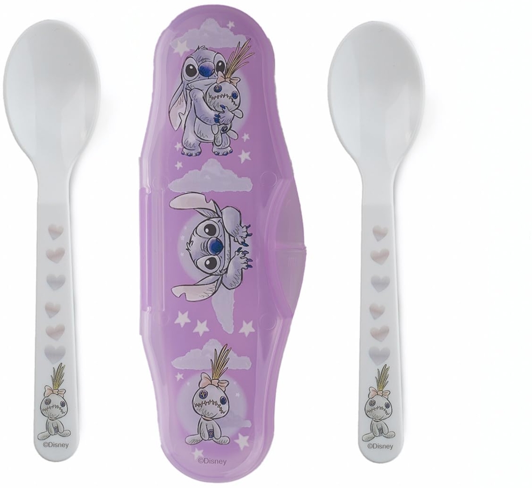 Disney Stitch Kinderlöffel Set 2-teilig – Reisebesteck mit Etui für Kleinkinder Bild 1